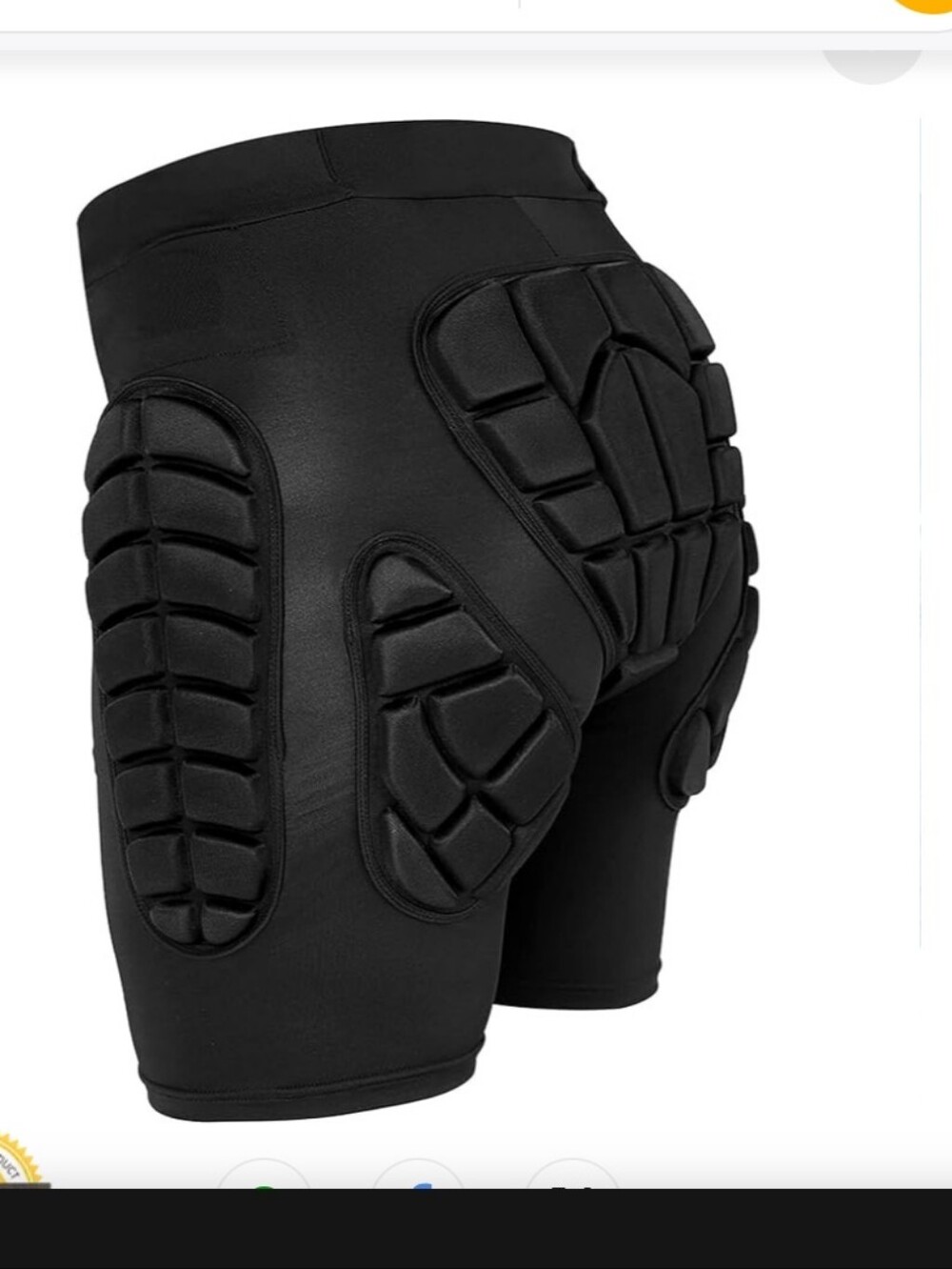 Tomshoo Black Men’s Protective Padded Shorts Skiing, Snowboarding Skating Sz M